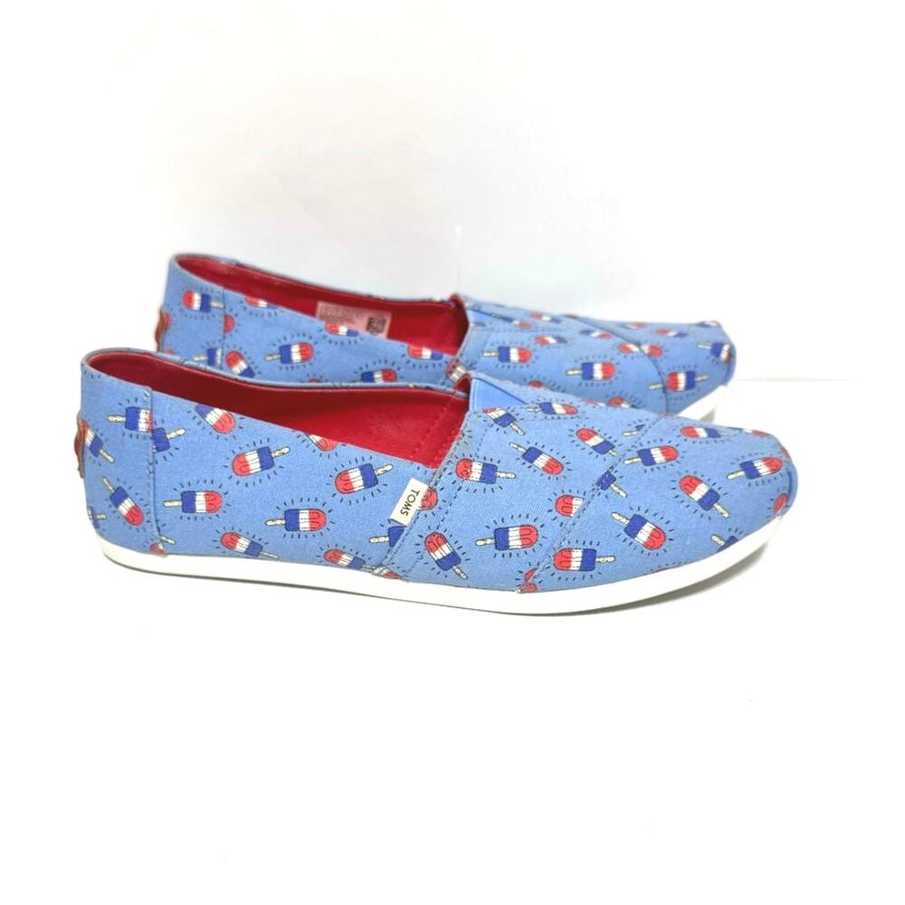 TOMS Women’s Alpargata Classic Slip-On Summer July Popsicle Print Blue 8